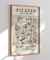 Quadro Decorativo Picasso Varias Faces em Tons Neutro