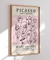 Quadro Decorativo Picasso Varias Faces em Tons Rosa