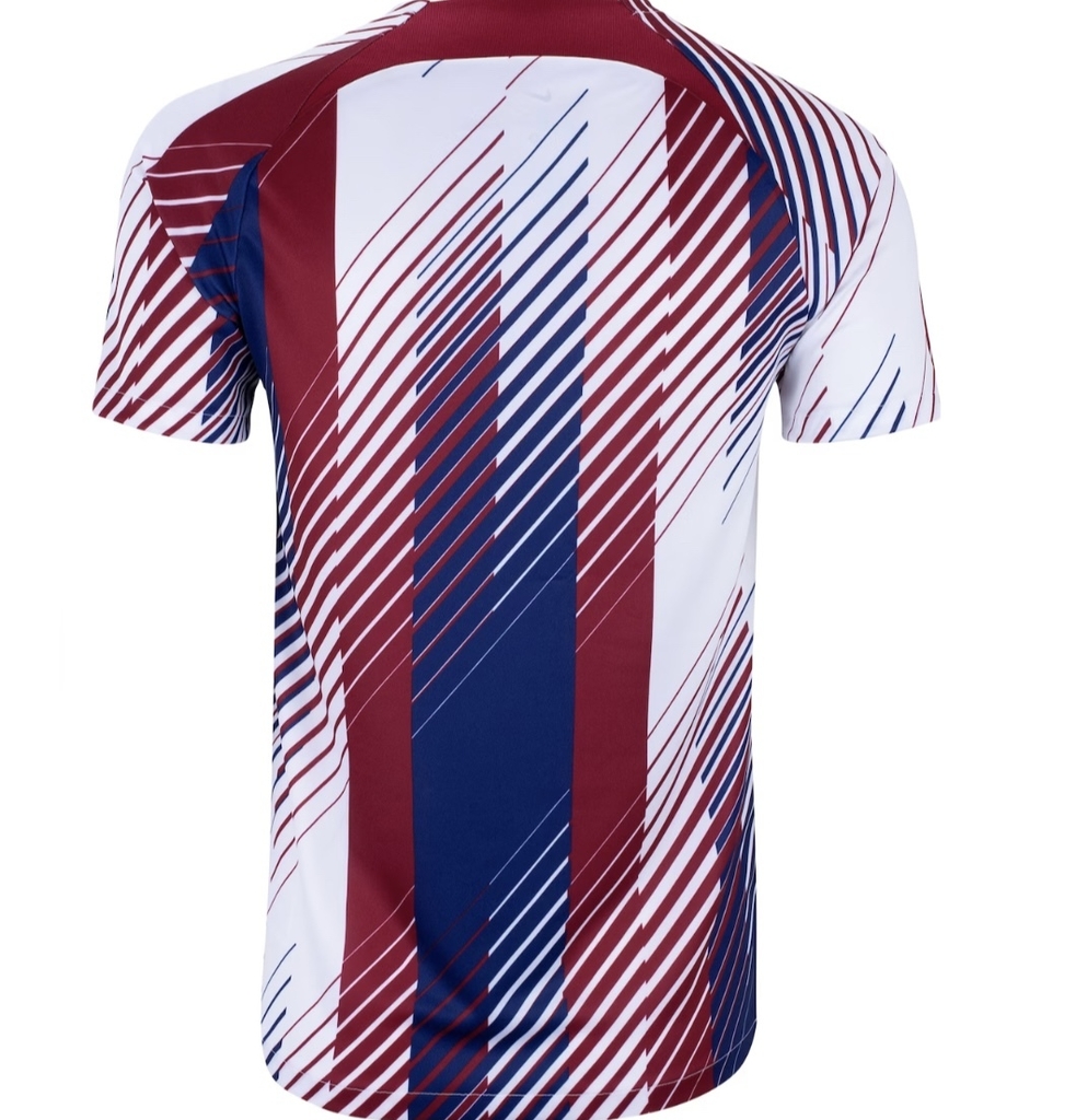 Camisa Barcelona Pré Jogo Nike 23/24 Torcedor Masculina Branca Azul