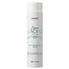 SHAMPOO SEM SULFATO PARA LIMPEZA DELICADA ALGALOE LINHA SUPER CACHO LOW POO MACPAUL 300ML