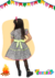 Vestido Quadriculado Neon Preto Infantil - comprar online