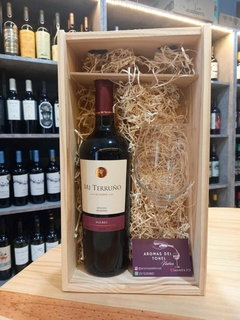 BOX COPA + VINO MI TERRUÑO RESERVA MALBEC