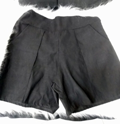 Shorts Rivieira Viscose Feminino Faixa Dupla Preto / Branco - Urbano Shopp