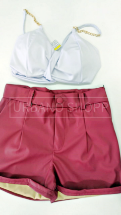 Shorts Courino Preto/ Vinho US308 - comprar online