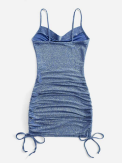 Vestido Lycra Gliter Azul Blogueira (tam P) US157 - comprar online