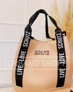 Bolsa Schutz com Alça Escrita Rosa (G) US281