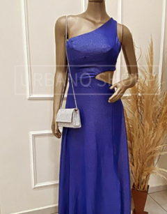 Vestido Longo Azul Glitter (Tam M) US443