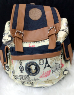 Mochila Feminina Vintage com Estampa