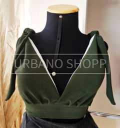 Cropped Decotado Verde Militar (Tam M) US378