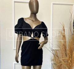 Vestido Preto Decote (Tam U) US398