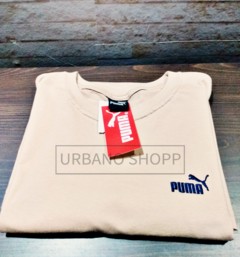 Camiseta Puma Clássica Gola C Bege (Tam G) US498 na internet