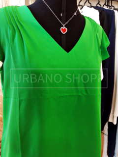 Blusa c/ Babado na Manga Verde (TamG) US430 na internet