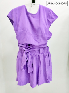 Conjunto Casual Blusa e Shorts Roxo (Tam G) US266 - comprar online