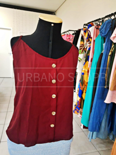 Blusa Alcinha Vinho/Bordo com Botões (Tam M) US369 - Urbano Shopp