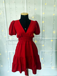 Vestido Duna Vermelho Amarração (Tam U) US541