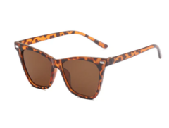 Óculos de Sol Marrom Tartaruga Quadrado Padrão Básico Acetato Uv400 - comprar online