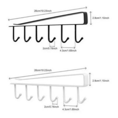 Organizador Colgante Porta Taza Alacena Estante Metal Cocina en internet