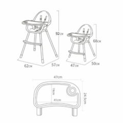 Imagen de Silla de Comer 2 en 1 Alta y Baja Diseño Con proteccion entrepierna