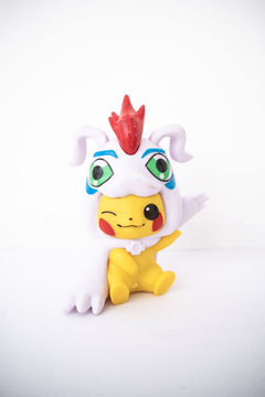 Pikachu figura gashapon - Disfraz Cosplay Digimon Pokemon Gomamon