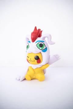 Pikachu figura gashapon - Disfraz Cosplay Digimon Pokemon Gomamon en internet