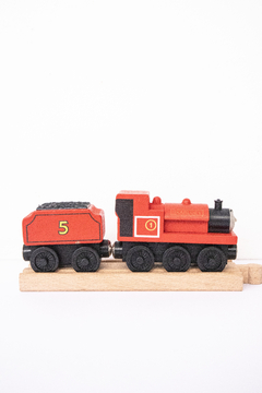 Imagen de Combo Tren Scarlet + Vagón Rojo de madera - Thomas & Friends - Importado