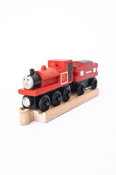 Combo Tren Scarlet + vagón Sodor Line Rojo madera - Thomas & Friends - Importado en internet