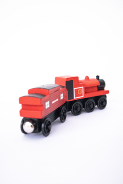 Imagen de Combo Tren Scarlet + vagón Sodor Line Rojo madera - Thomas & Friends - Importado