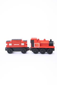 Combo Tren Scarlet + vagón Sodor Line Rojo madera - Thomas & Friends - Importado