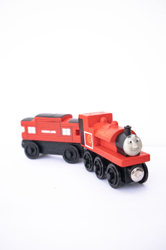 Combo Tren Scarlet + vagón Sodor Line Rojo madera - Thomas & Friends - Importado - comprar online