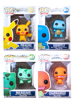 Combo Pokemon x 4 - Pikachu Squirtle Charmander Bulbasaur - Simil Funko Pop