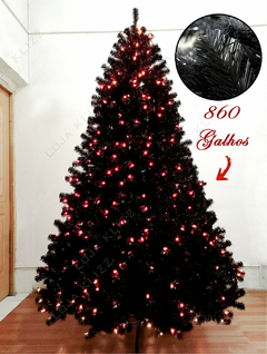 Arvore de Natal Preta 1,80m Halloween Dark 860 Galhos Luxo - comprar online