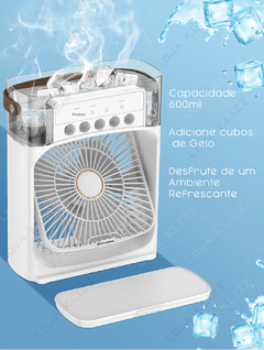 Mini Climatizador De Ar Umidificador Reservatório Água Gelo - comprar online