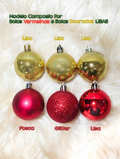 Bola de Natal 60 unidades Decoradas Estrela Bolinhas 5cm - KLIZZ