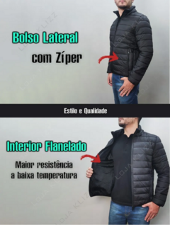Jaqueta Masculina Plus Size Slash Bobojaco Forrado Puffer Blusa Casaco - loja online