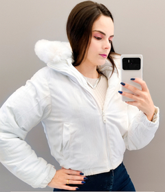 Jaqueta Feminina Dupla Face Puffer Couro PU Casaco Blusa de Frio na internet