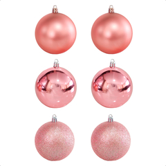 Bola de Natal 6 Unidades Grande 8cm Mista Glitter Luxo - loja online