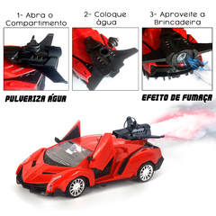 Carrinho Controle Remoto Spray Solta Fumaça Carro Corrida Brinquedo - comprar online