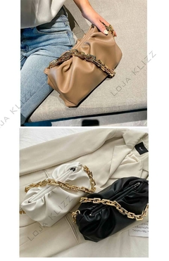 Bolsa Feminina KLIZZ Chain Em Couro Corrente Dourada Luxo - KLIZZ