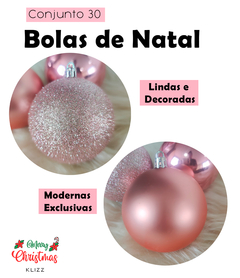 Bola de Natal 6 Unidades Grande 8cm Mista Glitter Luxo - comprar online