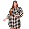 Vestido Chamise Plus Size Feminino Camisão Xadrez Botões