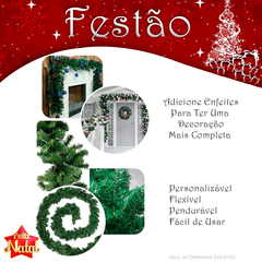 Festão Natal Aramado Americano Verde 2,7 Metros 180 Galhos - comprar online