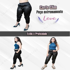 Calça de Couro Jogger Feminina Courino Moda Blogueira - comprar online