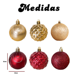 Bola De Natal 30 Un Decoradas 6cm Glitter Mista Decoração - KLIZZ