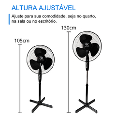 Imagem do Ventilador Coluna 40cm Turbo 3 Pás Altura Ajustável 127V