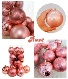 Bolas de Natal Conjunto 16 Un Grande 10cm Mista Decorada - comprar online