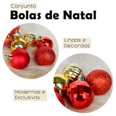 Bolas de Natal Conjunto Kit 45 Un Decorada Mista 4cm Glitter - comprar online