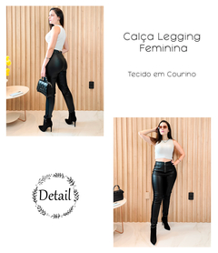 Calça Montaria Legging Feminina Couro Cintura Alta Skinny - loja online