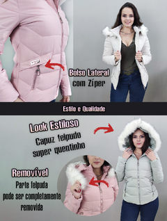 Jaqueta Feminina KLIZZ Blusa Casaco Inverno Capuz Felpudo - comprar online