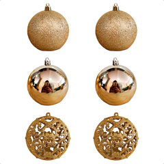 Bola de Natal 6 Unidades Grande 8cm Mista Glitter Luxo - comprar online