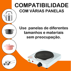 Imagem do Fogão Elétrico Portátil 1 Boca 1000W Para Mesa Camping 127V